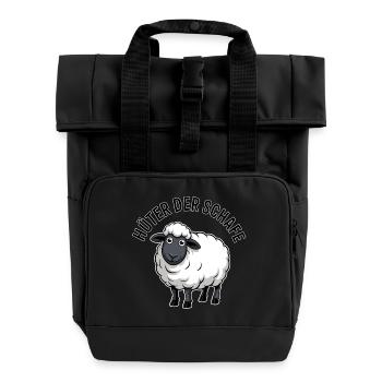 Keeper of the Sheep - Roll Top Backpack with Two Handles - black - Front