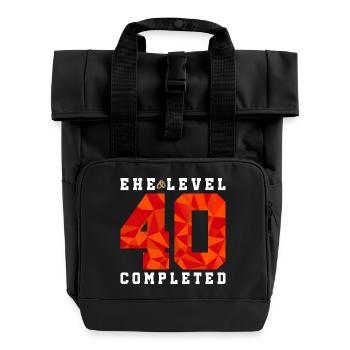 40. Hochzeitstag - Rolltop Rucksack mit zwei Griffen - Schwarz - Vorne