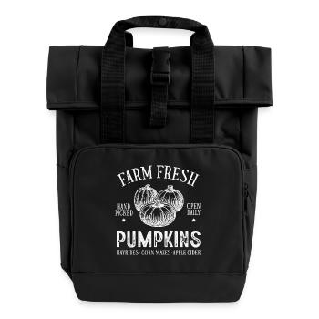 Frische Kürbisse erdig-winterliches Design - Rolltop Rucksack mit zwei Griffen - Schwarz - Vorne