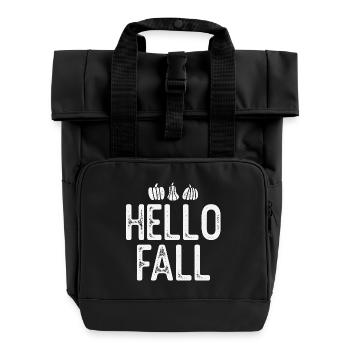 Herbstkürbisse im rustikalen Stil - Rolltop Rucksack mit zwei Griffen - Schwarz - Vorne