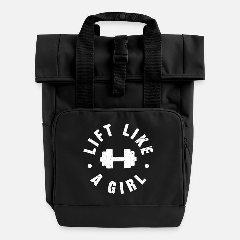 Soulever comme une fille - Sac à dos Roll Top à deux anses - noir