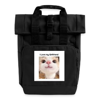 Ich liebe meinen Girilfreund - Rolltop Rucksack mit zwei Griffen - Schwarz - Vorne