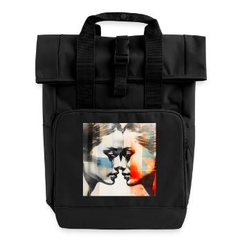 Fusion Colorée Amour Dualité - Sac à dos Roll Top à deux anses - noir - Devant