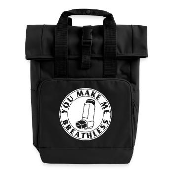 Tu me laisses sans voix – Asthme, Flirt et nerd - Sac à dos Roll Top à deux anses - noir - Devant