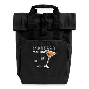 Retro Espresso Martini Vibes - Vintage Art - Roll Top Backpack with Two Handles - black - Front