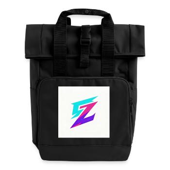 ZickZack Neon Gradient Logo - Rolltop Rucksack mit zwei Griffen - Schwarz - Vorne