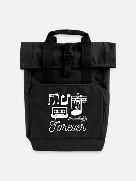 music_forever - Rolltop Rucksack mit zwei Griffen - Schwarz