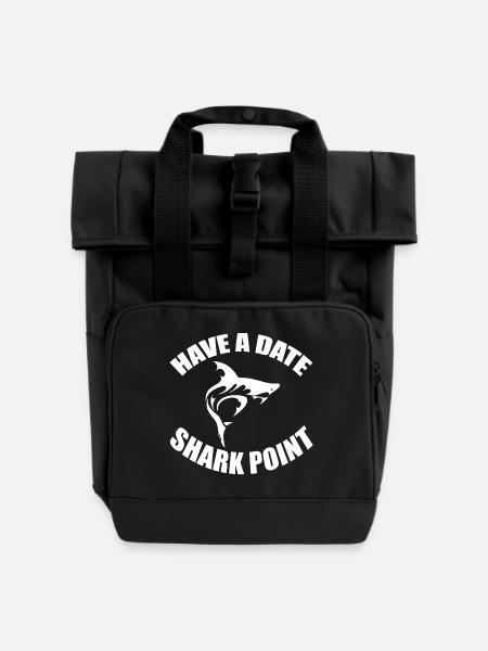 HAVE A DATE - SHARK POINT - Rolltop Rucksack mit zwei Griffen - Schwarz
