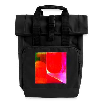 Géométrie du bloc de couleur néon - Sac à dos Roll Top à deux anses - noir - Devant
