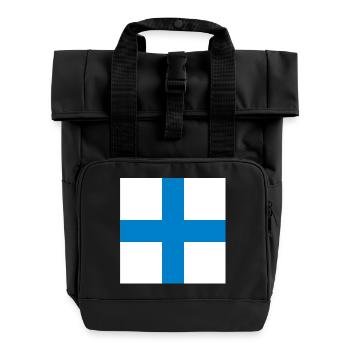 Stop_Your_Intentions_Flag - Roll Top Backpack with Two Handles - black - Front