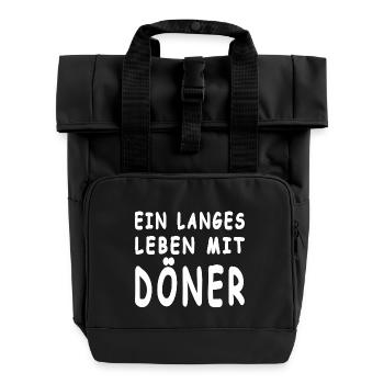 Döner - Rolltop Rucksack mit zwei Griffen - Schwarz - Vorne