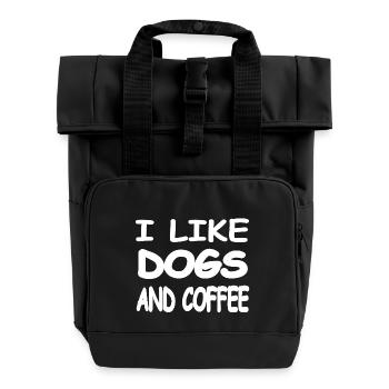 Hunde - Rolltop Rucksack mit zwei Griffen - Schwarz - Vorne