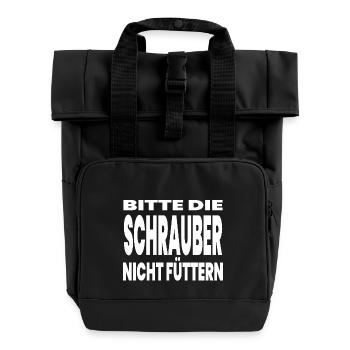 Autos - Rolltop Rucksack mit zwei Griffen - Schwarz - Vorne