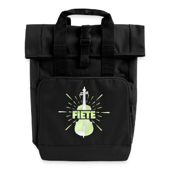 String instrument F - Roll Top Backpack with Two Handles - black - Front