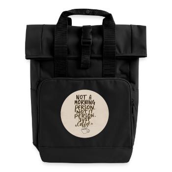 Pas du matin, juste café - Sac à dos Roll Top à deux anses - noir - Devant