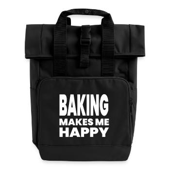 Bake - Roll Top Backpack with Two Handles - black - Front