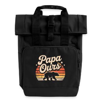 Papa Ours Retro Soleil - Sac à dos Roll Top à deux anses - noir - Devant