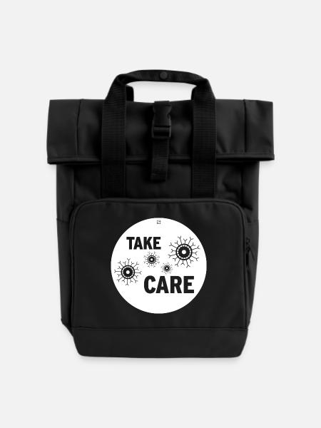PRENDS SOIN DE TOI - Sac à dos Roll Top à deux anses - noir