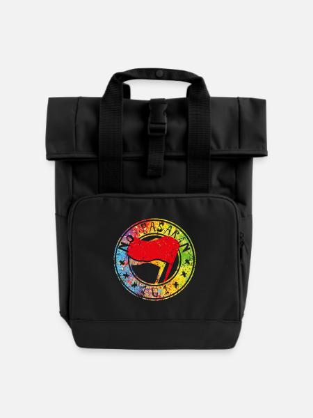 no pasaran 161 - Rolltop Rucksack mit zwei Griffen - Schwarz