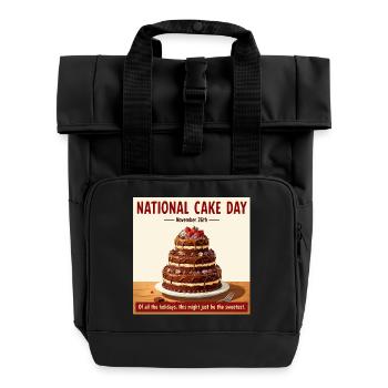 Journée nationale du gâteau – Gâteau au chocolat des fêtes - Sac à dos Roll Top à deux anses - noir - Devant