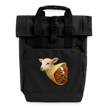 Lamm-Döner | Reduzierter Fleischkonsum - Rolltop Rucksack mit zwei Griffen - Schwarz - Vorne