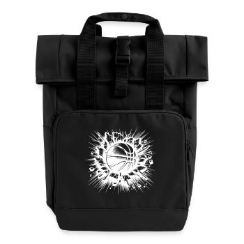 Basketball Wurf zerstört eine Wand - Rolltop Rucksack mit zwei Griffen - Schwarz - Vorne