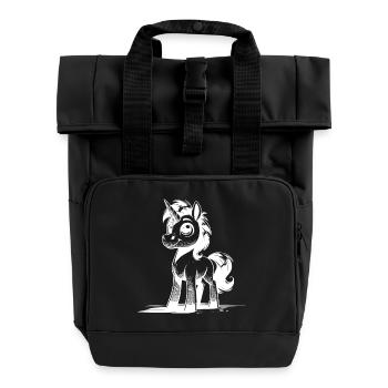 Magisches süsses Einhorn das dich anlacht - Rolltop Rucksack mit zwei Griffen - Schwarz - Vorne