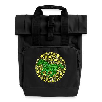 Pferd im Galopp Farbtest - Rolltop Rucksack mit zwei Griffen - Schwarz - Vorne