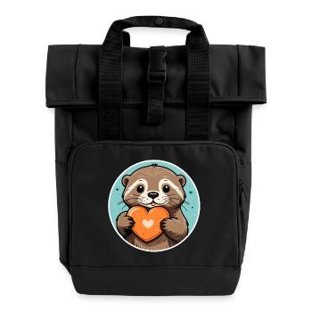 Favorite Pebble Otter - Rolltop Rucksack mit zwei Griffen - Schwarz - Vorne