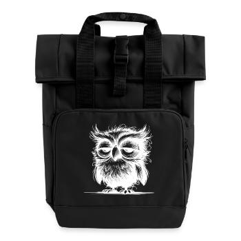 Eule ich bin nicht grummelig nur unausgeschlafen - Rolltop Rucksack mit zwei Griffen - Schwarz - Vorne