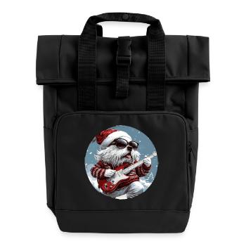 Kangal Hund Weihnachten Gitarre - Rolltop Rucksack mit zwei Griffen - Schwarz - Vorne