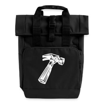 I've got a hammer and I know how to use it - Roll Top Backpack with Two Handles - black - Front