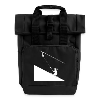 Haseklettern am Seil - Rolltop Rucksack mit zwei Griffen - Schwarz - Vorne
