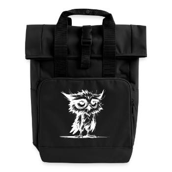 Eulen Morgenmuffel ich habe nicht verschlafen - Rolltop Rucksack mit zwei Griffen - Schwarz - Vorne