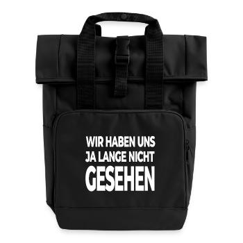 Gesehen - Rolltop Rucksack mit zwei Griffen - Schwarz - Vorne