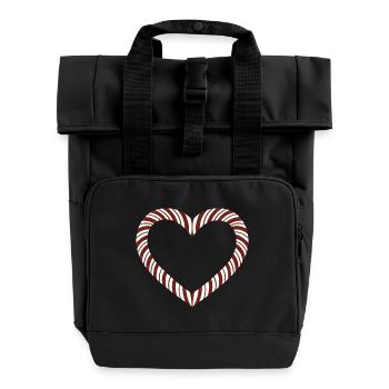 Cœur de canne d’orge - Sac à dos Roll Top à deux anses - noir - Devant