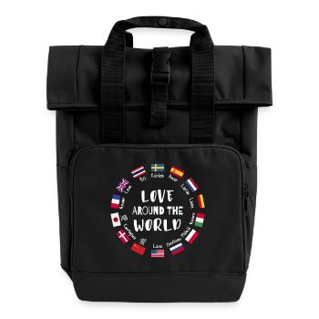 Love from all over the world Languages - Roll Top Backpack with Two Handles - black - Front