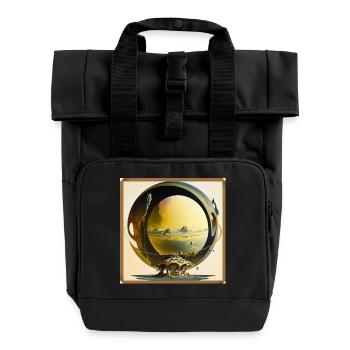 Sphärenring surreale Mondwelt - Rolltop Rucksack mit zwei Griffen - Schwarz - Vorne