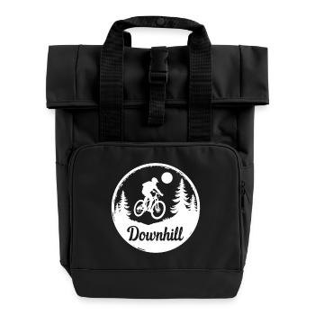 Downhill Mountainbike  - Rolltop Rucksack mit zwei Griffen - Schwarz - Vorne