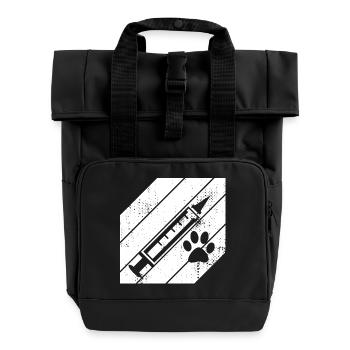 Tierarzt Spritze - Rolltop Rucksack mit zwei Griffen - Schwarz - Vorne