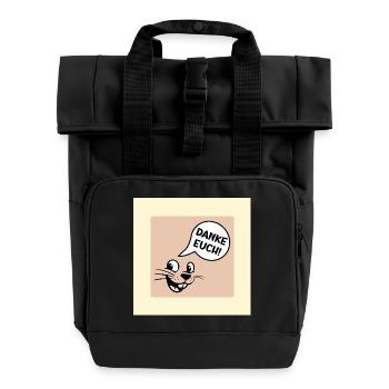 Danke Euch Abschied - Rolltop Rucksack mit zwei Griffen - Schwarz - Vorne