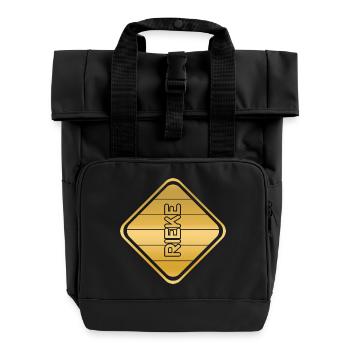 First name Rieke - Roll Top Backpack with Two Handles - black - Front