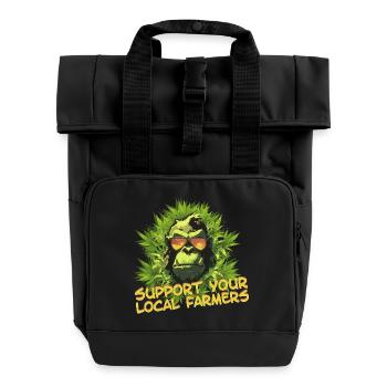 Support your local farmers - Rolltop Rucksack mit zwei Griffen - Schwarz - Vorne