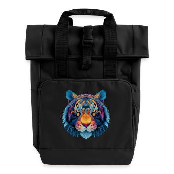 Tête de tigre - Sac à dos Roll Top à deux anses - noir - Devant