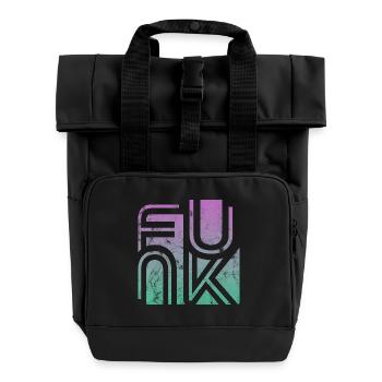Funk Vintage - Rolltop Rucksack mit zwei Griffen - Schwarz - Vorne