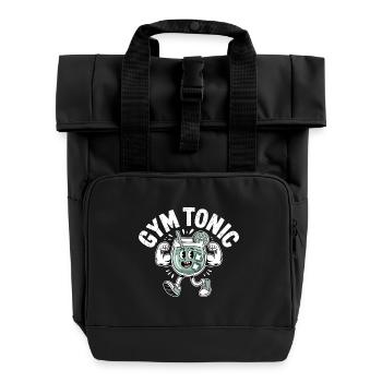 Gym Tonic - Motivational Gym Quote - Roll Top Backpack with Two Handles - black - Front