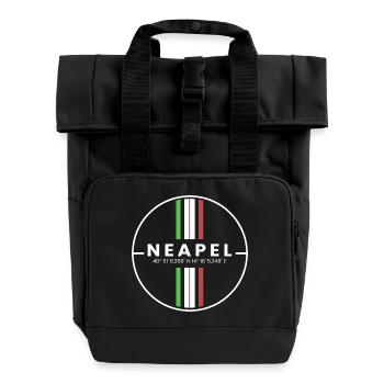 Neapel Koordinaten - Rolltop Rucksack mit zwei Griffen - Schwarz - Vorne