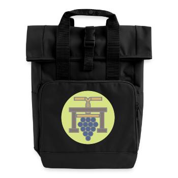 20506_Winzer, Winegrower Grapepresse Vintage - Roll Top Backpack with Two Handles - black - Front