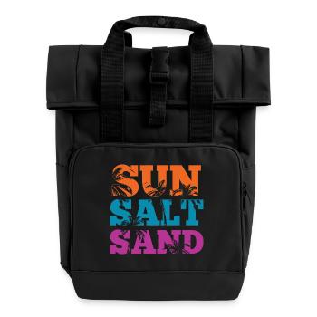 Sommerzeit - Sonne, Salz und Sand - Rolltop Rucksack mit zwei Griffen - Schwarz - Vorne