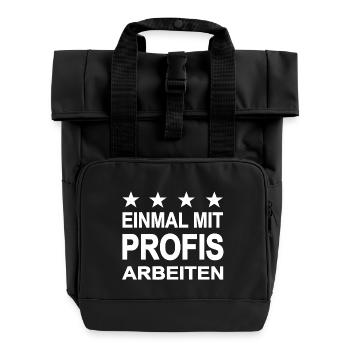 Arbeiten - Rolltop Rucksack mit zwei Griffen - Schwarz - Vorne